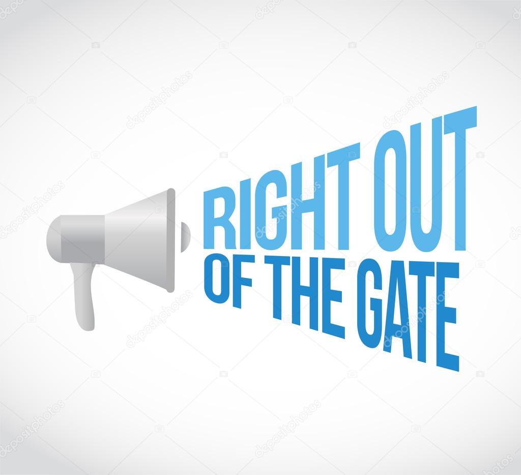 Right out of the gate megaphone loudspeaker — Stock Photo © alexmillos