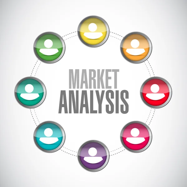 Анализ рынка людей диаграмма знакового понятия — стоковое фото