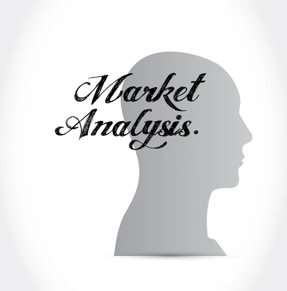 市場分析思考脳記号概念 — ストック写真