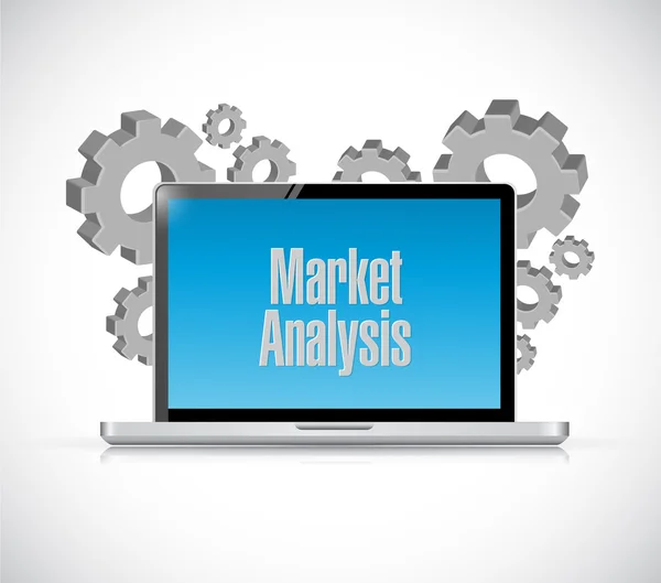 Markt analyse tech computer teken concept — Stockfoto