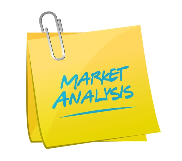 Market analysis memo post sign concept — Stock Photo, Image
