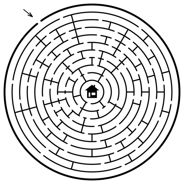 Een cirkel-doolhof — Stockvector