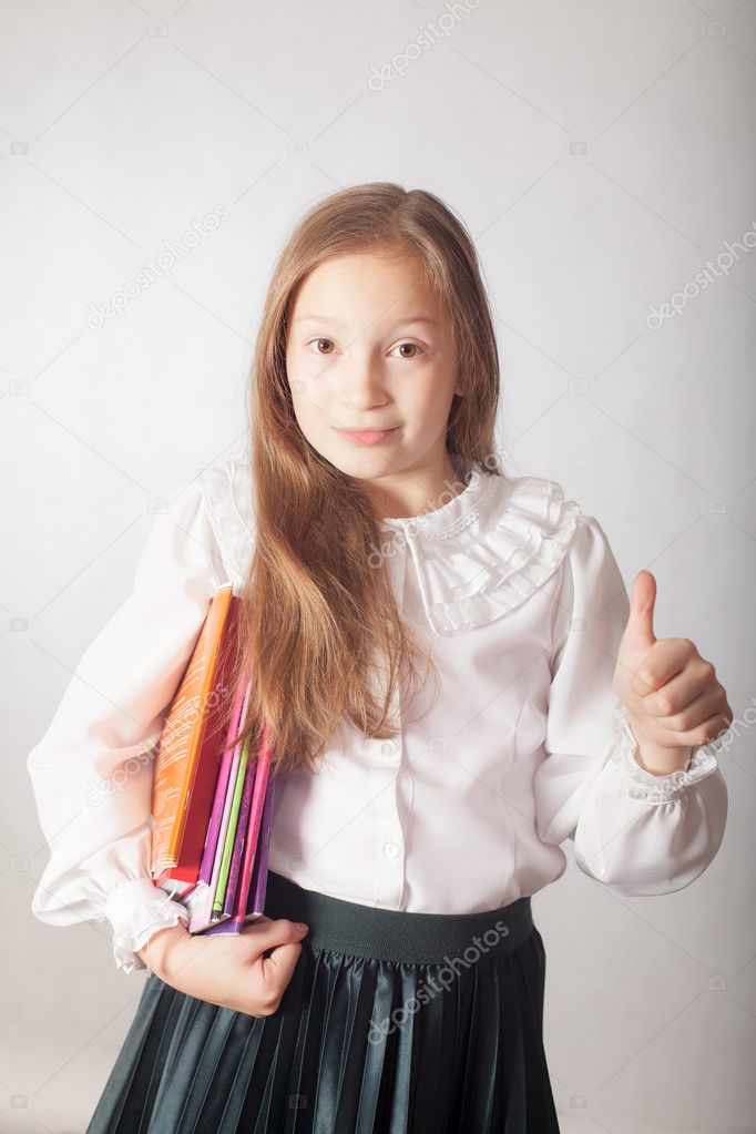 Schoolgirl with notebook