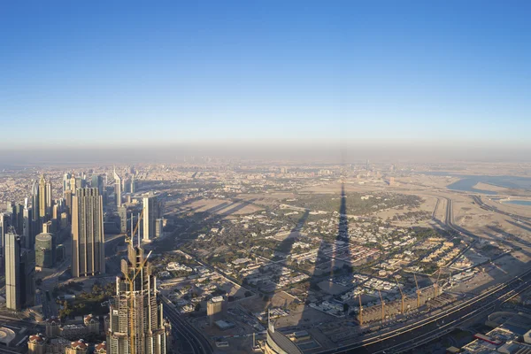 Aerial view of downtown in Dubai with blue sky — стокове фото