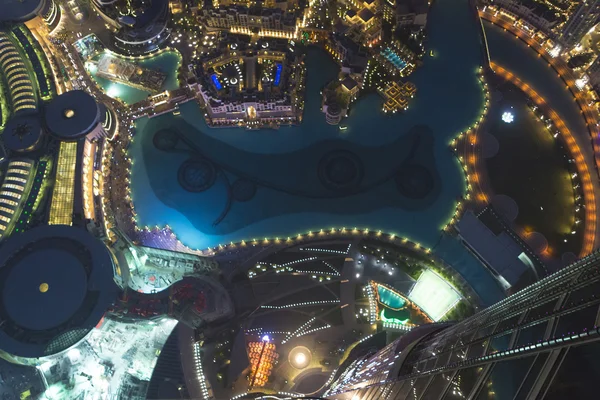 De skyline van de stad van Dubai nacht met moderne skycrapers, Verenigde Arabische Emiraten — Stockfoto