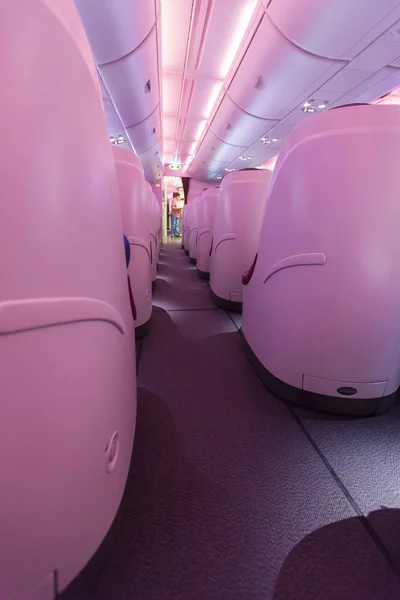 A380 Boeing Business Class repülőgép belső — Stock Fotó