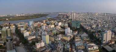 Ho Chi Minh City konut hou ile gün boyunca havadan görünümü