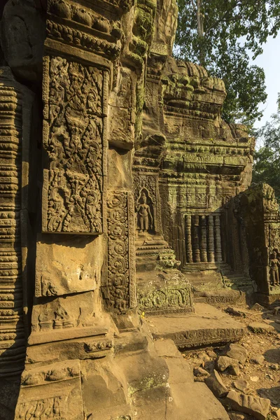 Detaljer för antika Prasat Ta Prohm-templet i Angkor, Kambodja — Stockfoto