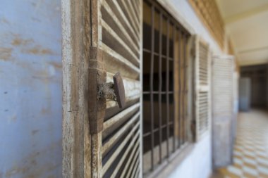 Interior of Tuol Sleng Museum or S21 Prison, Phnom Penh, Cambodi clipart