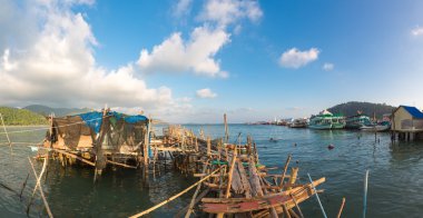 Bang Bao Köyü Stilts balıkçı köyü. Koh Chang Adası,