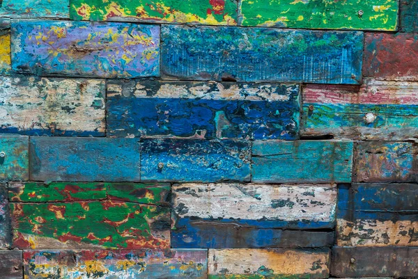 Gekleurde abstracte grunge hout textuur achtergrond van oude boot — Stockfoto