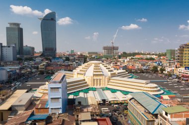 Gün ışığı manzarası Phnom Penh Merkez ilçe merkezi işareti