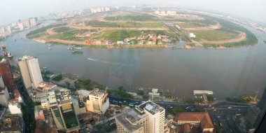 Ho Chi Minh City konut hou ile gün boyunca havadan görünümü