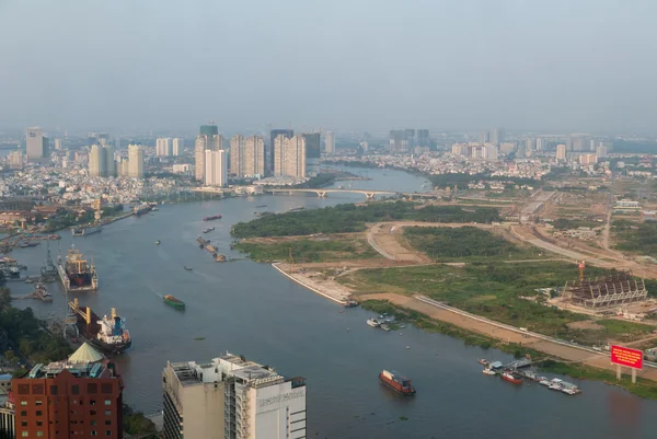 Ho Chi Minh City vista aerea durante il giorno con hou residenziale — Foto Stock