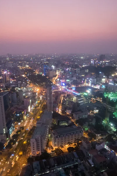 Skyline of Ho Chi Minh city by night, Vietnam — Stock Photo, Image
