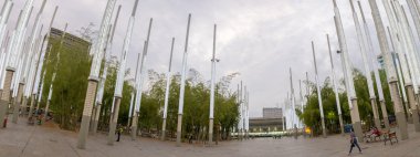 Medellin ışıklar Park, modern mimari, gece