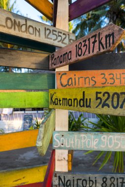 Yönlü ahşap işaretleri için farklı ünlü hedefinin 