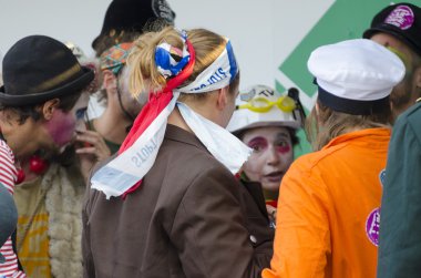 TTip oyun bitti eylemci bir kamu gösteri sırasında eylem 