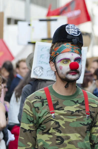 TTIP GAME OVER activista en acción durante una manifestación pública — Foto de Stock