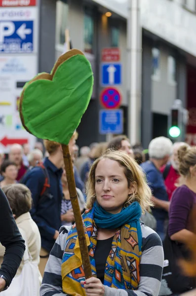 TTIP GAME OVER activist in action during a public demonstration — Stock Photo, Image