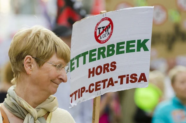 TTIP GAME OVER activist in action during a public demonstration — Stock Photo, Image