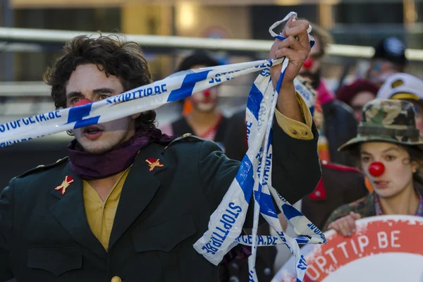 TTIP GAME OVER activist in action during a public demonstration — Stock Photo, Image