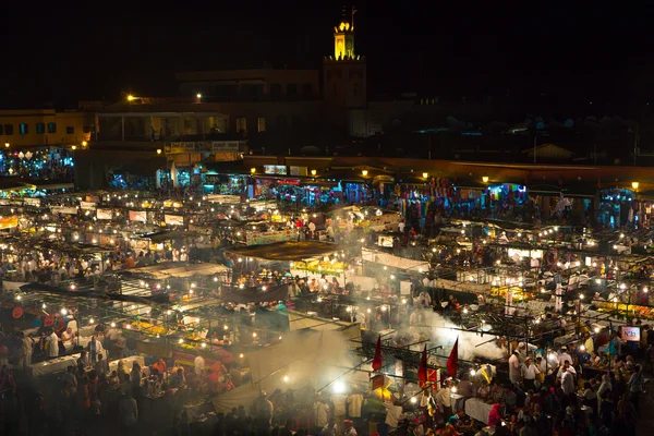 Jemaa el-Fnaa, square and market place in Marrakesh — Stock Photo, Image