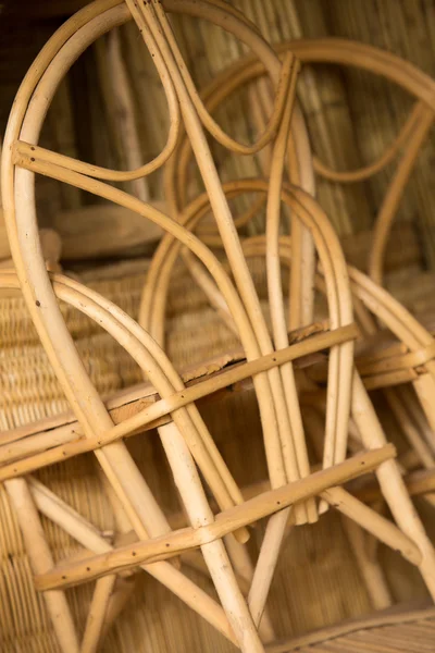 モロッコの装飾的な竹家具屋外ショップ. — ストック写真