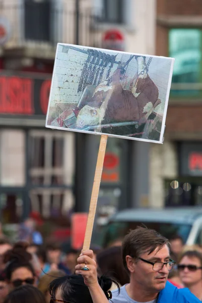 Belgiska gaia aktivister protesterar på gatorna i Bryssel — Stockfoto