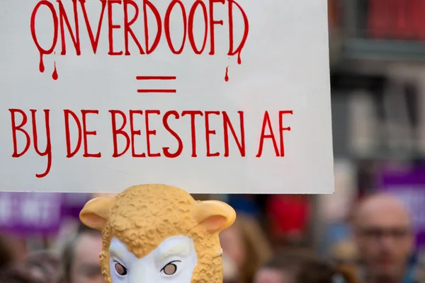 Belgian Gaia activists protest on the streets of Brussels — Stock Photo, Image