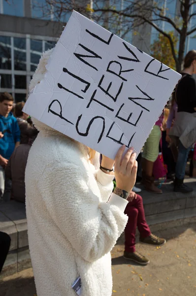 Belga gaia aktivisták protest az utcán, Brüsszel — Stock Fotó