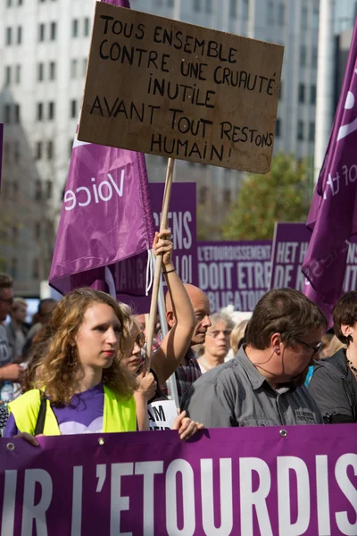 Belgian Gaia activists protest on the streets of Brussels — Stock Photo, Image