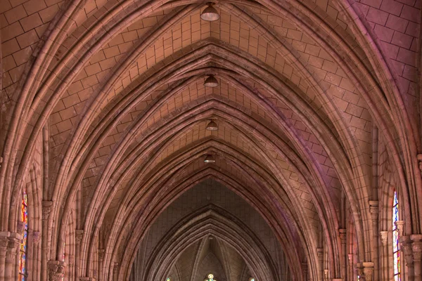 Gothic interior of the Basilica Del Voto Nacional, Quito , Ecuad — Stock Photo, Image