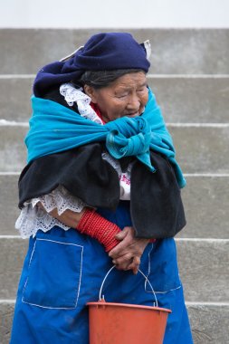 Woman from the Mestizo ethnic group in Otavalo, Ecuador clipart