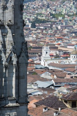 Street of QuIto early with the cathedral