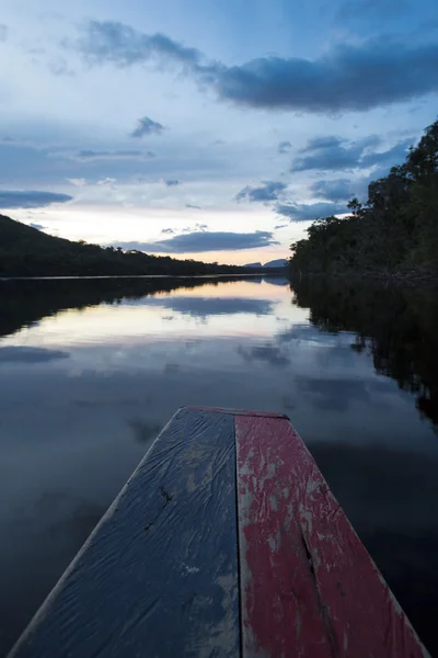 Sunset in the Canaima National Park, Venezuela. — Stock Photo, Image