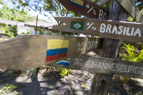 Destinazione Frecce di legno segno, venezuela — Foto Stock