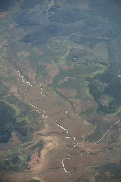 Rivière courbe et forêt dans le parc national de Canaima, Venezuela . — Photo