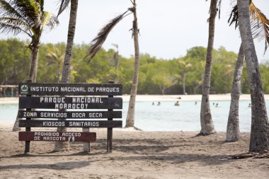 Ahşap işareti paradise Beach, Venezuela