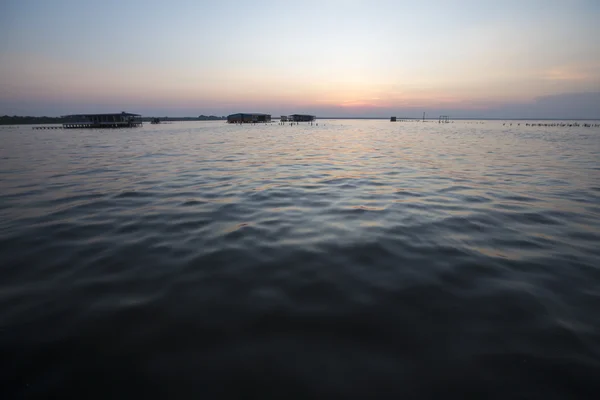 Panoramatický pohled na západ slunce na jezero Maracaibo, Venezuela — Stock fotografie