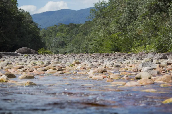 委内瑞拉河中石头的低角度视图 — 图库照片