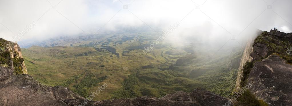 View from Roraima Tepui - Table Mountain - Triple border, Venezu