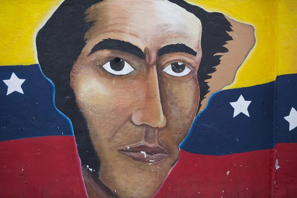 Politikai graffiti Otavalo, zászló, Amerikai Bald Eagle — Stock Fotó