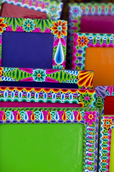 Colored frames on sale, Ecuador — Zdjęcie stockowe