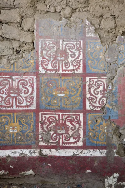 Ancient fresco in Huaca de la Luna, Trujillo — Stock Photo, Image