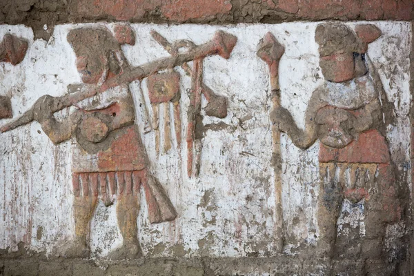 Oude fresco 's in Huaca de la Luna, Trujillo — Stockfoto