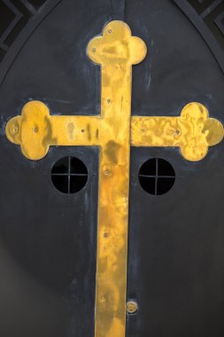 La Recoleta Cemetery mezarda mavi gökyüzü ile detay