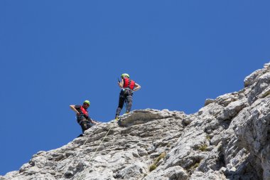 Rescue in the mountain of Dolomites, Italy