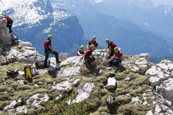 Rescue in the mountain of Dolomites, Italy