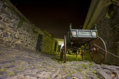 Wooden Wagon In Colonia at night